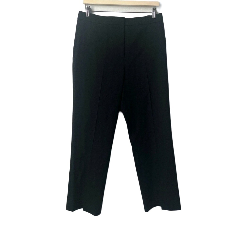 St. John Fall 2021 Wool Blend‎ Pleat Front Suit Pants Black Quiet Luxury Size 6